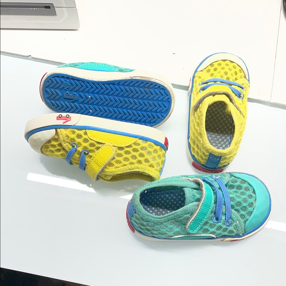 See Kai Run Saylor Sneaker Toddler Size 6 Breathable Mesh Velcro Shoes 2 Pairs - Picture 10 of 10